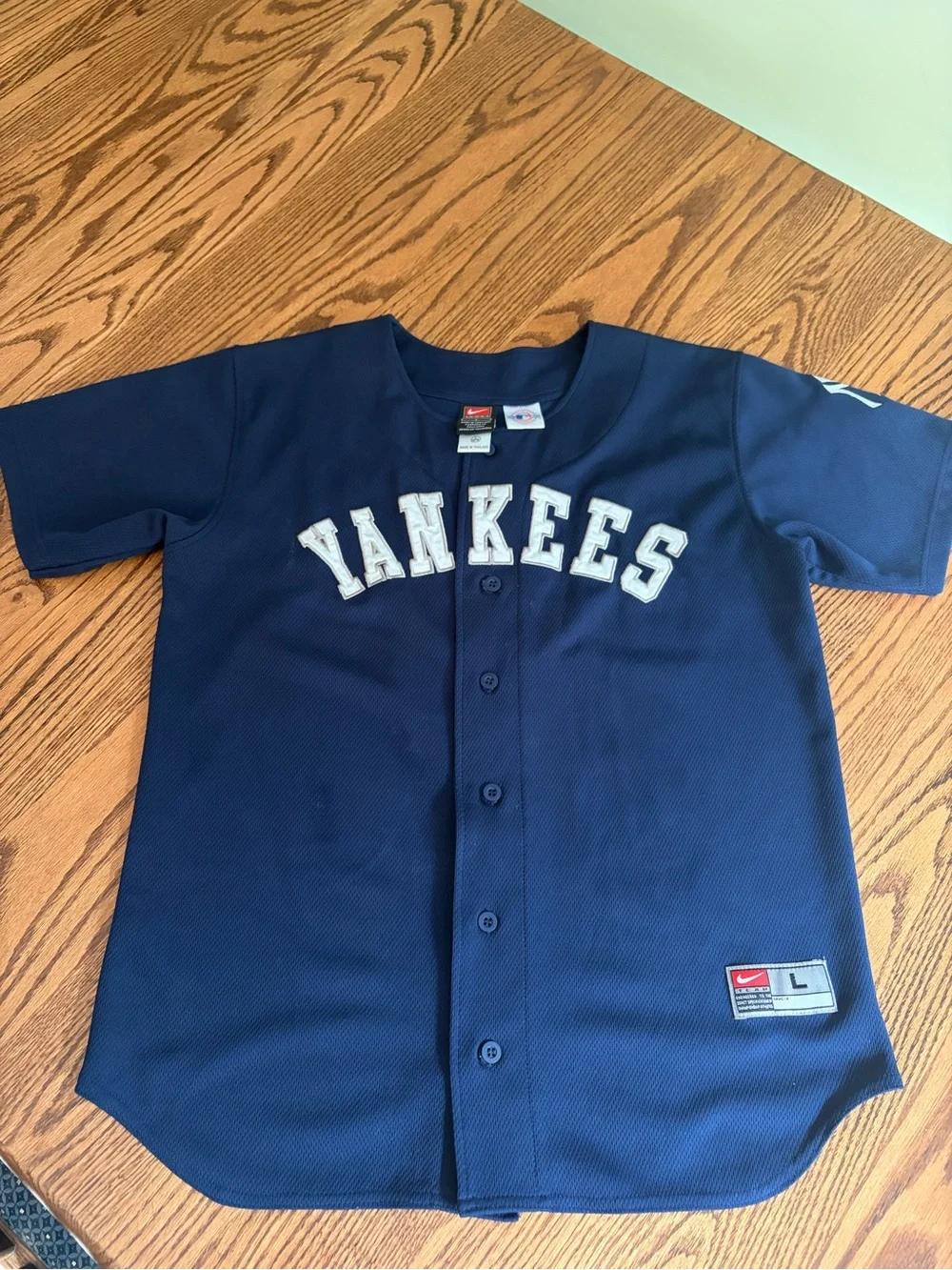 Nike Navy Kids Yankees Button-Front Jersey